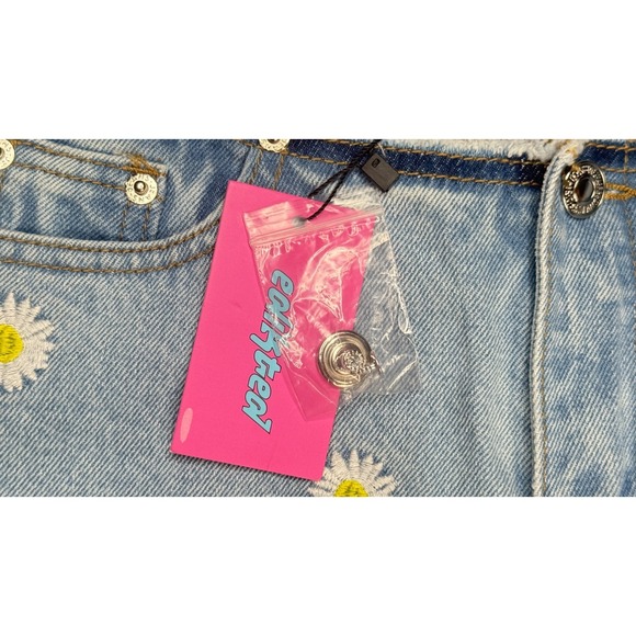 Edikted Women's Sun Embroidered 5 Pocket Denim Jeans Size Small - Picture 4 of 13